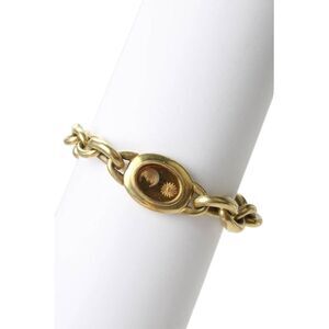 KIESELSTEIN-CORD Womens 18K Gold Toggle Bracelet Intaglio Moon Sun Crystal 95g